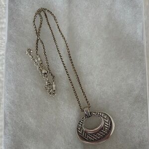 Brighton Silver Textured Pendant Necklace in Silver